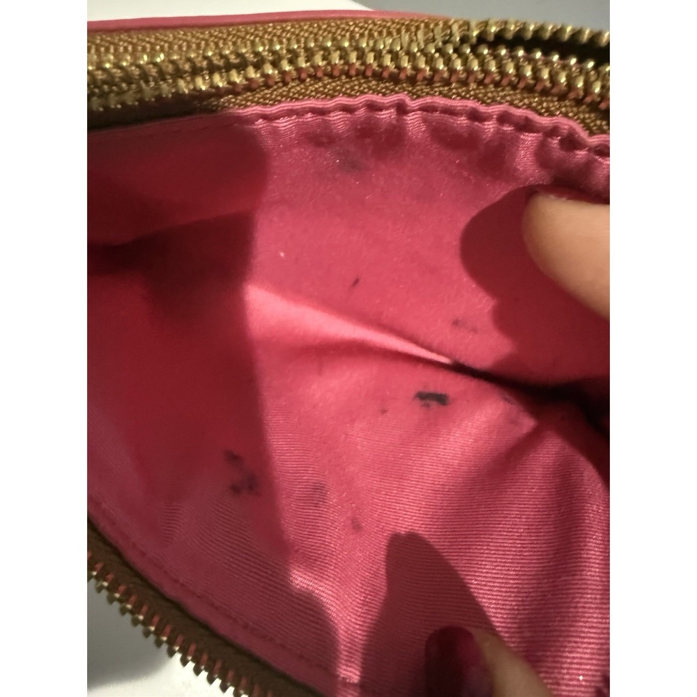 Coach Brown Pebbled Leather‎ Double Zipper Closure Wristlet - Wallet T - Picture 9 of 13